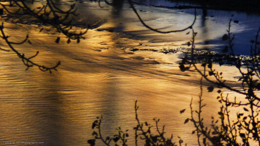 Sunset river reflection